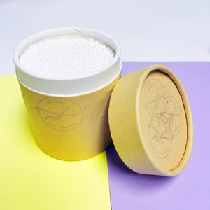 Bastoncini di bambù biologici Oem In cotone di bambù In vendita In scatola di carta rotonda - Product Image 5