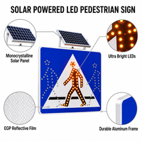Signalisation routière LED à énergie solaire, nouvelle conception personnalisée, signal d'avertissement pour les piétons