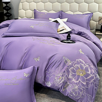 Ensemble de housse de couette et de drap de lit imprimé en broderie florale 3D de luxe, motif floral moderne, vente en gros pour la chambre à coucher, utilisation hôtelière