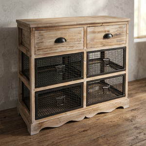 Antique-Style Industrial & Vintage Metal Kitchen Cabinet with 2 Drawers for Apartment Living Room Villa Farmhouse - Product Image 3