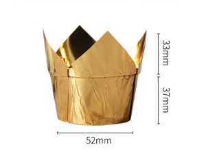 Involucro di caramelle <span class=keywords><strong>in</strong></span> foglio di <span class=keywords><strong>alluminio</strong></span> fodere per Cupcake <span class=keywords><strong>in</strong></span> tulipano oro/argento supporti per tazze di carta da forno custodie per Muffin oleate per matrimonio - Product Image 5