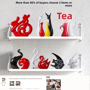 เครื่องประดับเซรามิกรูปหงส์สุดสร้างสรรค์แบบเรียบง่ายทันสมัยสำหรับตกแต่งบ้านห้องนั่งเล่นตู้เก็บไวน์และทีวีขนาดเล็ก - Product Image 3