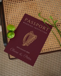 Cartes d'invitation créatives sur le thème du <span class=keywords><strong>voyage</strong></span> et du passeport pour <span class=keywords><strong>mariage</strong></span>, fiançailles, avec suite RSVP en forme de passeport - Product Image 3