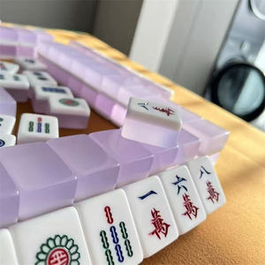 Haut niveau d'apparence maison roulé à la main Mahjong marque gelée violet haut de gamme cristal mignon acrylique Hong Kong Mahjong taille moyenne - Product Image 1