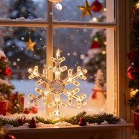 Guirlande lumineuse LED en forme d'étoile pour Noël, à suspendre à la fenêtre, avec ventouse, décorative, étanche, pour l'intérieur et l'extérieur, ornement de fête