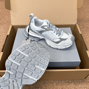 Zapatillas Deportivas Unisex Blancas y Grises con Malla Gruesa, con Cordones, Casuales, para Correr - Product Image 6