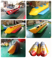 Bote Inflable Comercial Personalizado de Fábrica para 5 Personas, Tipo Banana Acuática, con Bomba para Surfear