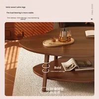 Table basse en bois massif de luxe pour petit appartement salon moderne meubles de maison à double couche