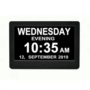 2022 rappel grand écran de perte de mémoire 7 pouces Lcd calendrier numérique horloge de jour pour la diabète ou la maladie, personnes âgées