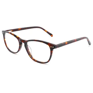 Occhiali da vista fatti a mano di alta qualità all'ingrosso Logo personalizzato chiaro miopia montature in vetro occhiali da vista occhiali in acetato