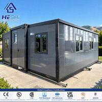 Maison conteneur préfabriquée extensible de 59 m² (30 pieds) résistante à l'air marin, 3 chambres, 2 salles de bain, isolée, portable, type villa