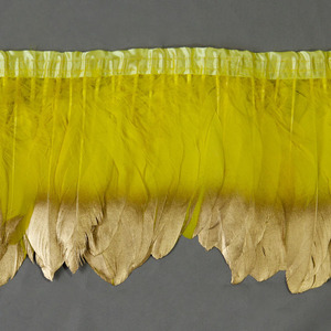 Venta barata, adornos de plumas plateadas con flecos de punta de ganso dorado en aerosol para ropa de fiesta de carnaval, decoración de encaje dorado - Product Image 3