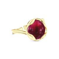 Anillo de Compromiso de Plata de Ley 925 con Granate en Forma de Corazón de James Avery, con Detalles de Diamantes en Engaste de Puntas, Bañado en Rodio, Ideal para Regalo