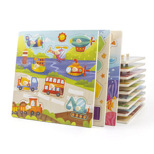 Rompecabezas de Madera Montessori con Animales de Dibujos Animados, Dinosaurios y Vehículos, Juegos Educativos de Aprendizaje para Bebés, Niños y Niñas - Product Image 3