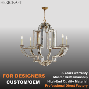 6-<b>Light</b> Brass Chandelier Vintage Luxury Pendant <b>Light</b> <b>LED</b> Hanging <b>Light</b> <b>for</b> Living <b>Room</b> Dining Kitchen 110V - Product Image 1