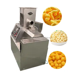 Stainless steel small scale business commercial electric motor corn grits puff extrudersnack making machine