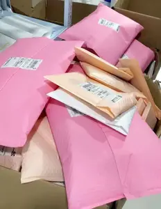 Envelope bolha metálico estofado para correspondência, sacola de papel bolha com logotipo personalizado, amostra grátis, impressa em poli rosa