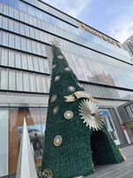 Arco de árbol de Navidad gigante con luces LED, túnel grande para exteriores, árbol de Navidad comercial preiluminado para centros comerciales, plazas y festividades.