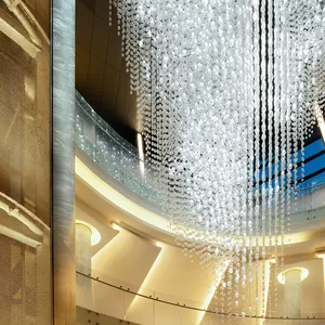 当季热销定制豪华白色水晶别墅大厅酒店现代项目吊灯