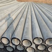 Tiang Listrik Beton Prategang Sebagian 15m Tiang Utilitas Meruncing Ketebalan Dinding 50mm Tahan Semprotan Garam Laut Tropis Lembab