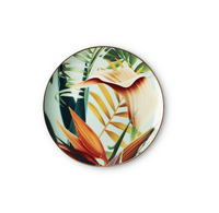 Service de vaisselle en céramique, vaisselle avec bordure dorée et feuilles vertes, assiette, livraison gratuite