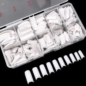 Nouvel Arrivage 500 Pièces Faux Ongles Extension <span class=keywords><strong>Capsule</strong></span> Acrylique Couverture Complète Longs Bouts Blancs Transparents Ongles Artificiels Vente en Gros - Product Image 2