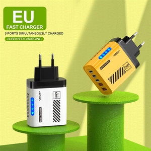 Prise de charge intelligente PD240W Mechanic, 3 ports Type-C + <span class=keywords><strong>double</strong></span> USB, adaptateur multi-ports, <span class=keywords><strong>chargeur</strong></span> rapide pour téléphone portable - Product Image 6