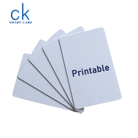 Imprimante de cartes vierges blanche Nfc personnalisée double face à injection en PVC de 0.76mm/impression de cartes d'identité en PVC imprimable à jet d'encre