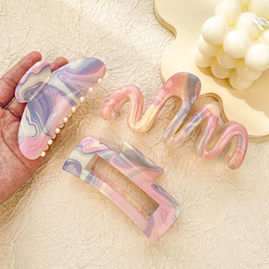 Nuevas pinzas para el cabello coloridas degradadas a la moda, accesorios de colores pastel para mujeres y niñas - Product Image 3