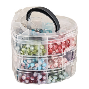 Multi Layer Bead <b>Storage</b> <b>Box</b> Transparent <b>Stackable</b> Jewelry Organizer With Compartments For Craft DIY Desktop Use - Product Image 1