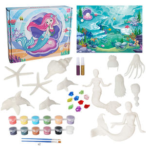 Juego de pintura de <span class=keywords><strong>sirena</strong></span> DIY | Kit de manualidades y artes creativas con pinturas de perlas, mapa de escena del océano | Regalo de juguete educativo <span class=keywords><strong>para</strong></span> niñas - Product Image 5