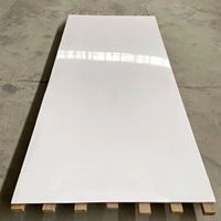 Panel de Pared de PVC Blanco Brillante con Efecto Mármol, Paneles de Fibra de Bambú y Carbón Vegetal Resistentes al Agua, Paneles de Pared para Cocina y Baño
