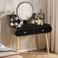 Set Meja Rias Grosir dengan Cermin, Meja Rias Kayu dengan Laci Penyimpanan dan Rak untuk Penggunaan di Kamar Tidur