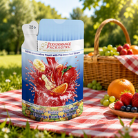 Sachets en plastique personnalisés pour boissons liquides avec paille, pour machine de remplissage de jus en aluminium, pochettes verticales à bec verseur