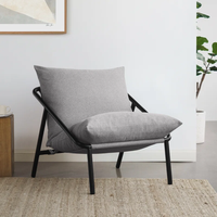 Fauteuil personnalisé multicolore moderne et confortable avec structure en métal Canapé simple Longe Fauteuils surdimensionnés de salon d'hôtel pour le salon