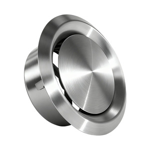 Hefengxing Circular Air Vent 304 Stainless Steel Single Layer Silver Adjustable Ventilation Outlet for Indoor Air Exchange - Product Image 1