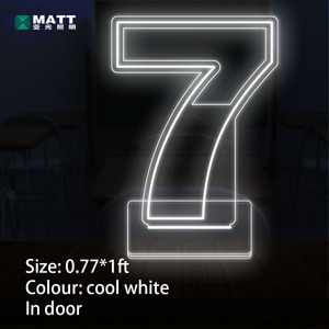 MATT Drop shipping NO MOQ numbers 6 7 <span class=keywords><strong>8</strong></span> 9 0 1 free standing 1ft altezza insegna al neon spedizione gratuita per la decorazione domestica di compleanno - Product Image 2