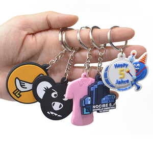 Wholesale Factory Design Custom 2d Soft Pvc Keychain Key Chain logo Soft R Double Sides Rubber Keychain