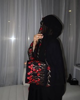 Vêtement Islamique 2025 Nouvelle Collection Aïd Dubaï Abaya Motifs Broderie Florale Ensemble Hijab Abaya Noir Modeste Abaya Ouverte Robe Musulmane Femme