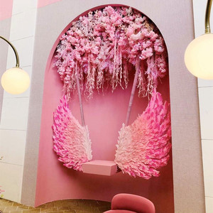 Ghirlanda di fiori artificiali E10 per matrimoni, glicine, ciliegio, decorazione floreale da parete, fiori artificiali pendenti per soffitto e tetto - Product Image 1