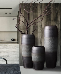 Vase à fleurs en <span class=keywords><strong>poterie</strong></span> chinois, grand vase de fleur, à haute température, de couleur glacée, décoration pour la maison, 1 pièce - Product Image 2