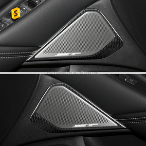 Q50 Q50L 2016-2022 100% คาร์บอนไฟเบอร์แท้ฝาครอบแหวนแตรประตูรถยนต์ขอบสำหรับ2018-2022 Infiniti คาร์บอนอุปกรณ์เสริมรถยนต์ - Product Image 1