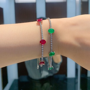 Wholesale Collections Eco-friendly Copper 6*8mm Multicolor Cubic Zirconia <b>Bracelets</b> Women for Daily Wear - Product Image 3