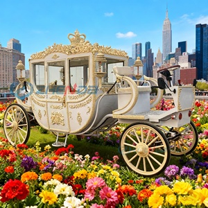 White Royal Horse Carriage Wagon Electric Pumpkin Horse Drawn Carriage Leisure Price Luxury Henan Origin - Product Image 1