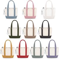 Sac fourre-tout mini en toile personnalisable avec logo, léger, minimaliste, multicolore, avec porte-clés et porte-monnaie, fermeture éclair durable