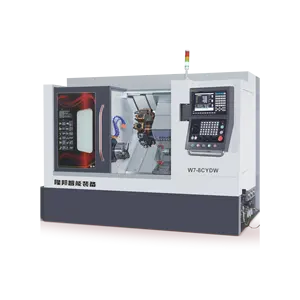 W7-8CYDWII High-precision slant bed CNC machine tool with turret and tailstock, fast tool changing, and large travel