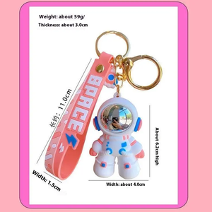 Offre Spéciale 3D PVC Kawaii personnage voiture porte-clés porte-clés sac accessoires dessin animé mignon voiture <span class=keywords><strong>astronaute</strong></span> porte-clés cadeaux promotionnels - Product Image 5