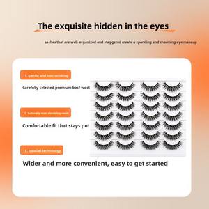 14 paires de <span class=keywords><strong>faux</strong></span> <span class=keywords><strong>cils</strong></span> en vison synthétique, style européen et américain, grand volume, épais, bouclés, désordonnés, série SK, vente en gros - Product Image 3