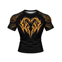 Combinaison de sport MMA en latex noir anti-abrasion à séchage rapide pour hommes, manches courtes et longues, fitness, combat, jiu-jitsu, ajustée