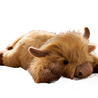 Peluche personnalisable en forme de vache des Highlands, lestée et chauffante, avec rembourrage en coton PP ultra doux, brodée, pour le soulagement de la douleur et le confort émotionnel
